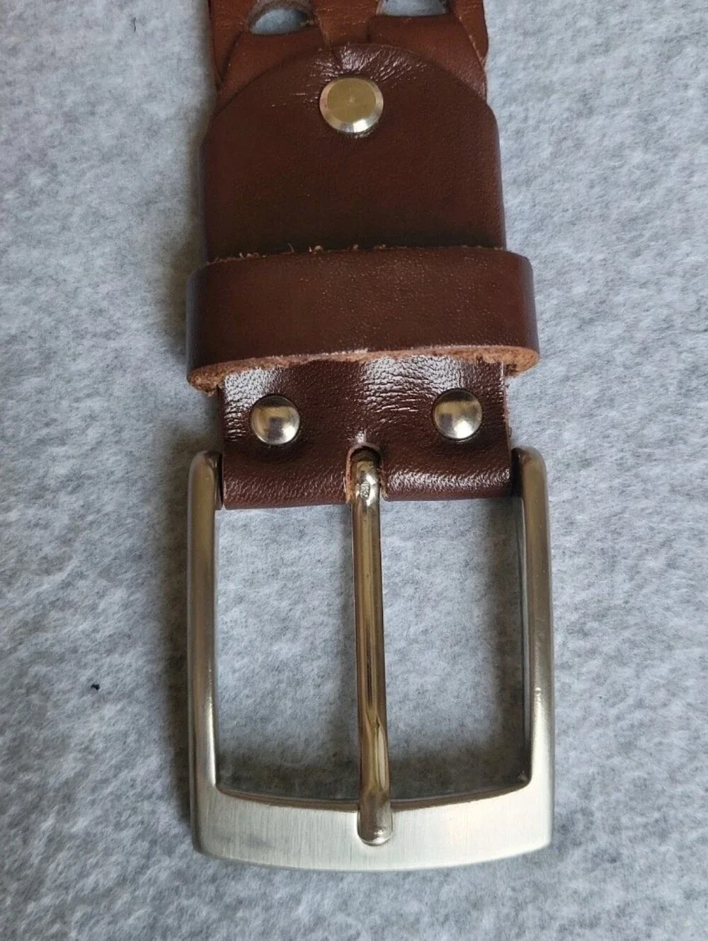 Italian Belt 38 Brown Leather Eyelets Grommets Rock Punk Grunge Streetwear Italy